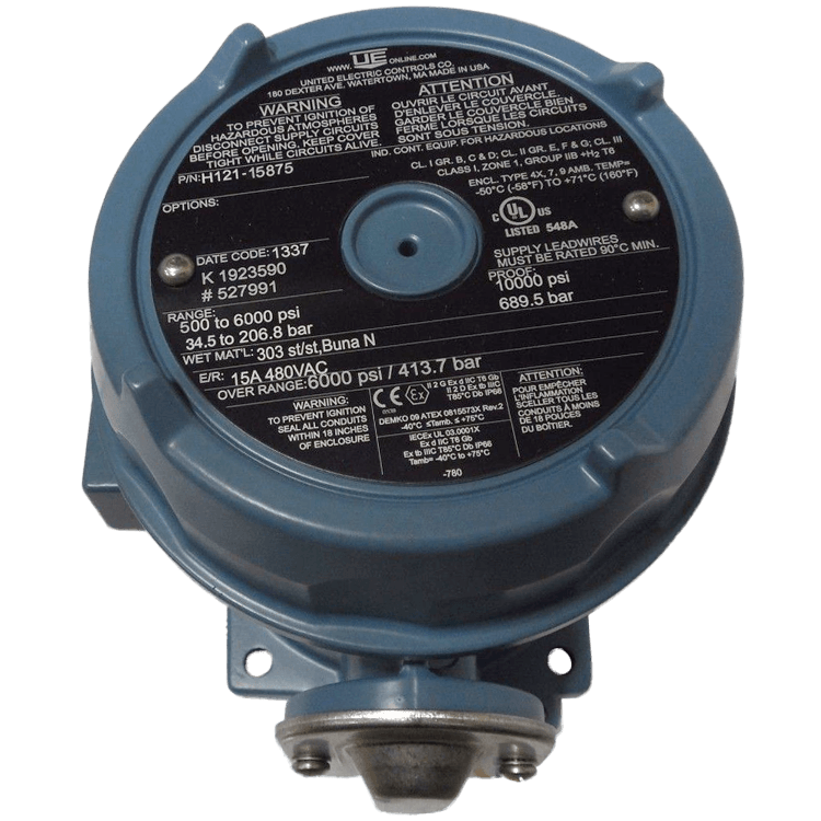 United Electric Pressure Switch, 120 Series Type H121 Model 15875